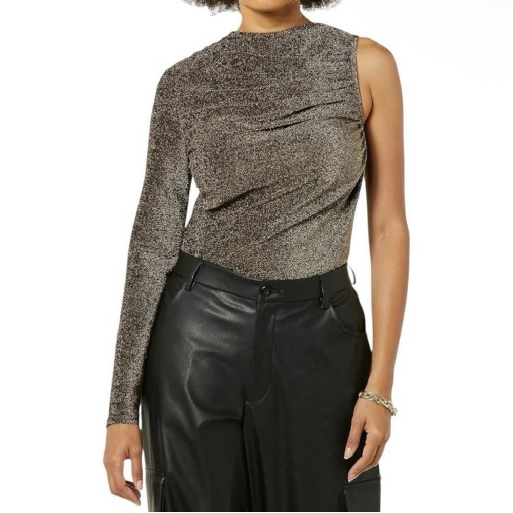 NWT! TEREA Emiliana Metallic Ruched Top